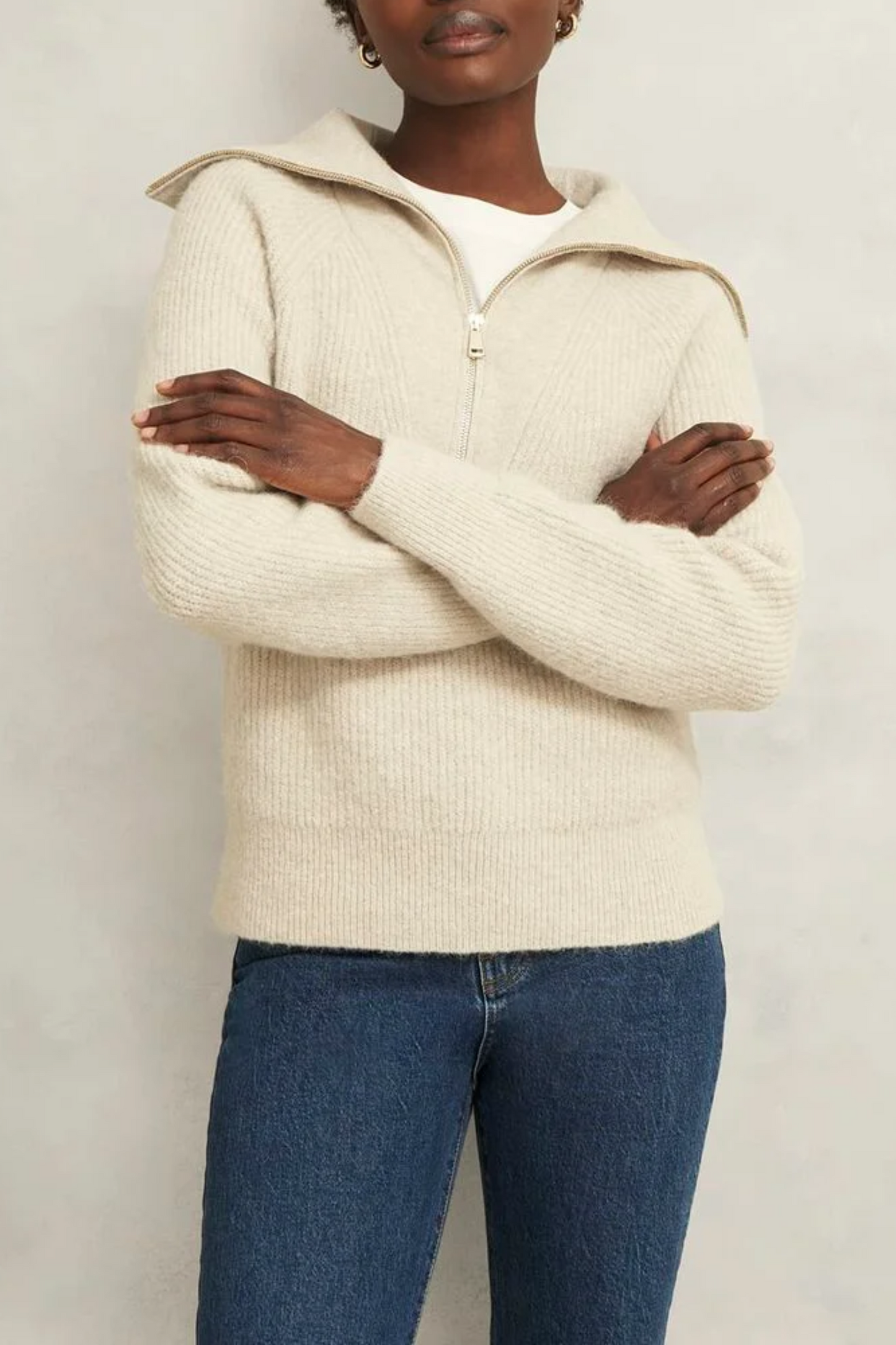 Sandy Zip Roll-neck Knitted Jumper