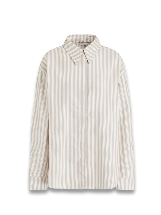 Oversized striped cotton shirt