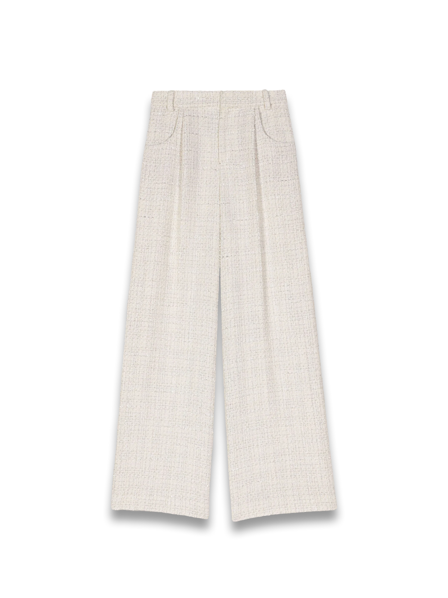 Wide-leg tweed trousers