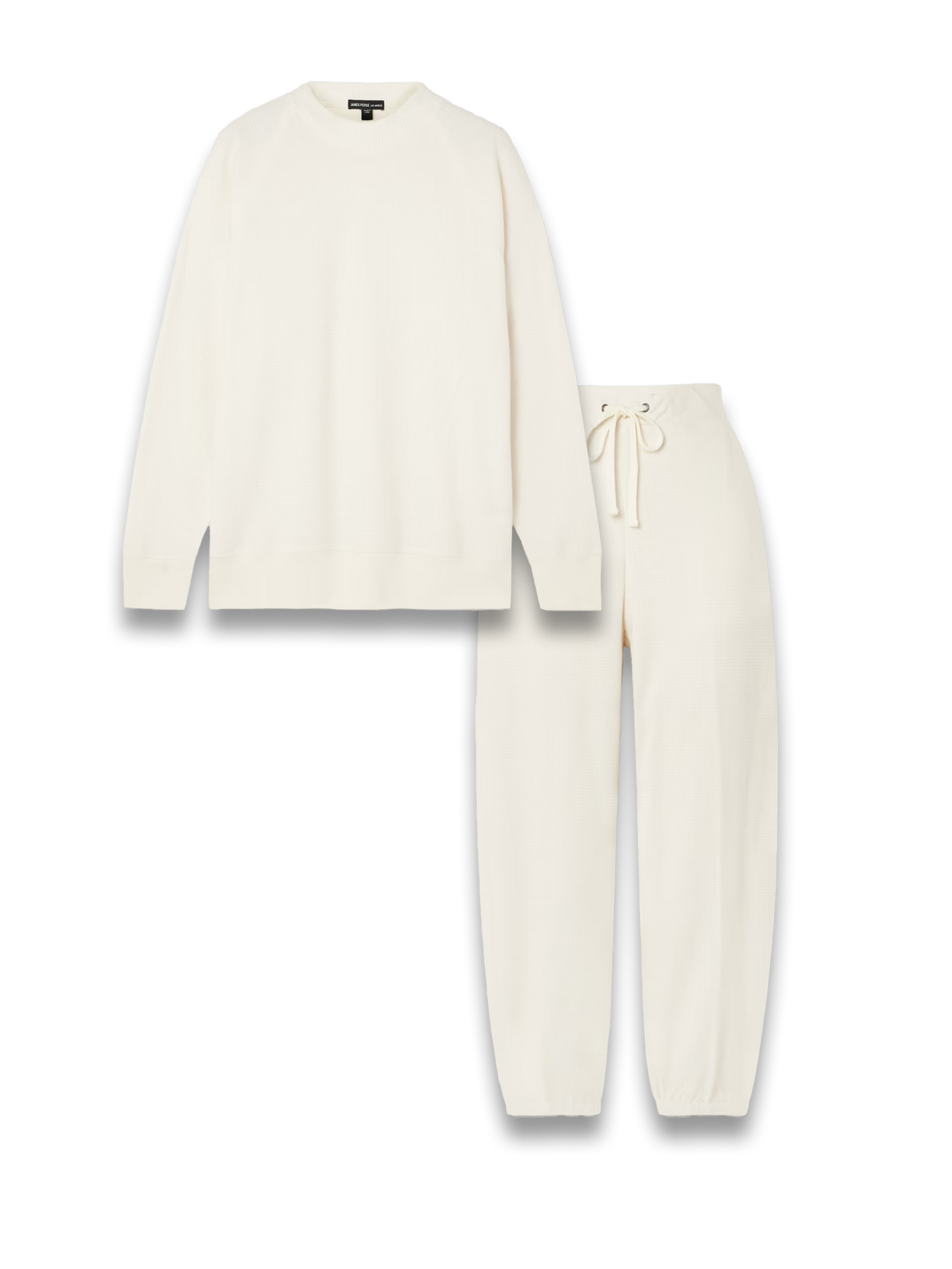 Waffle-knit cotton and cashmere-blend top & tapered track pants