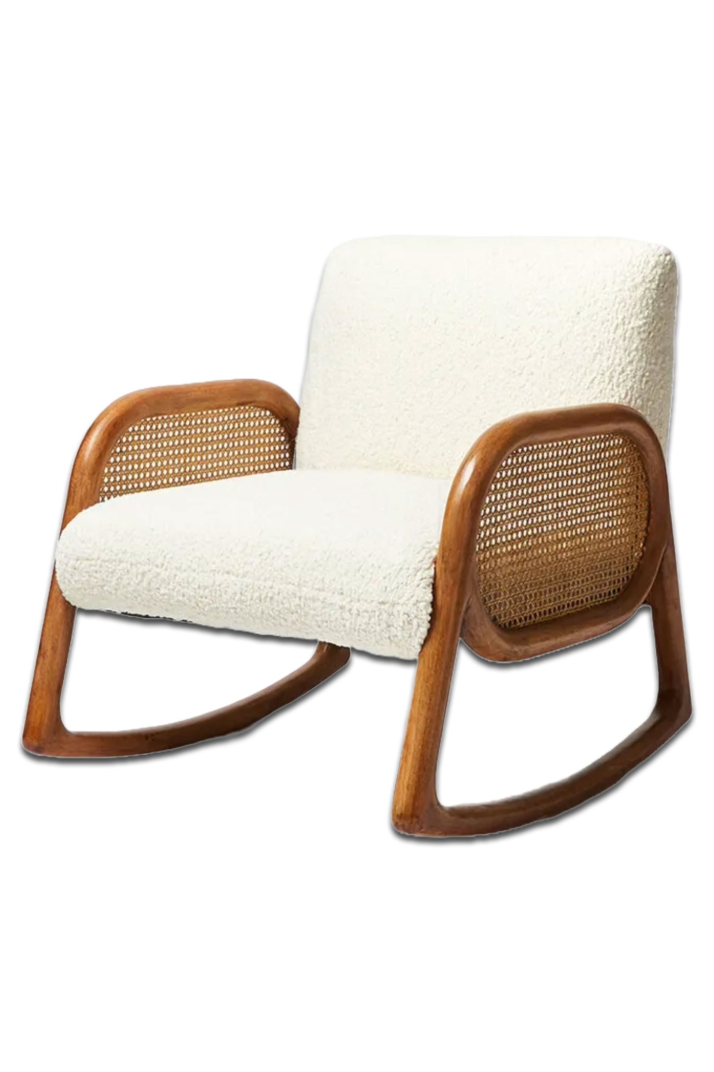 Loha Boucle & Rattan Rocking Chair