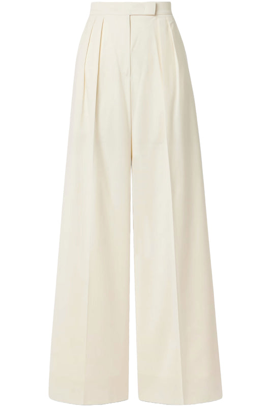 Piombo Pleated Wool Wide-leg Pants
