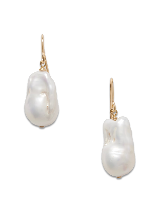 Gold-tone pearl earrings