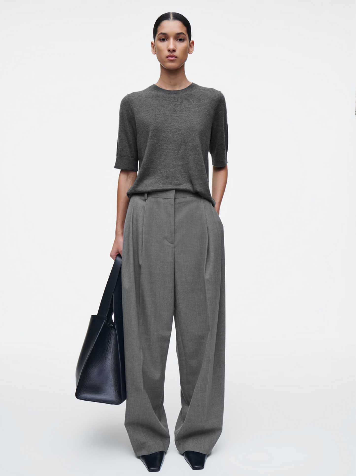 Relaxed Twill Wide-leg Trouser
