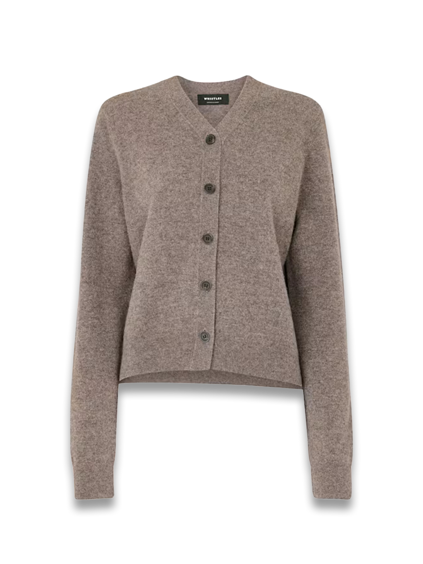 Neutral Button-front V-neck Cardigan