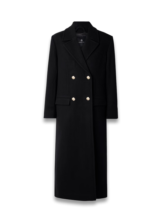 Raleigh double-breasted herringbone wool-blend coat