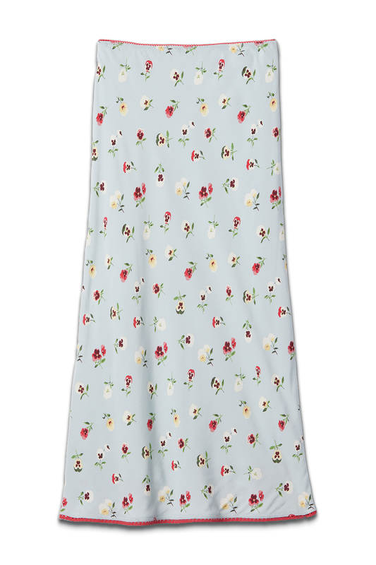 Blue Floral Maxi Skirt