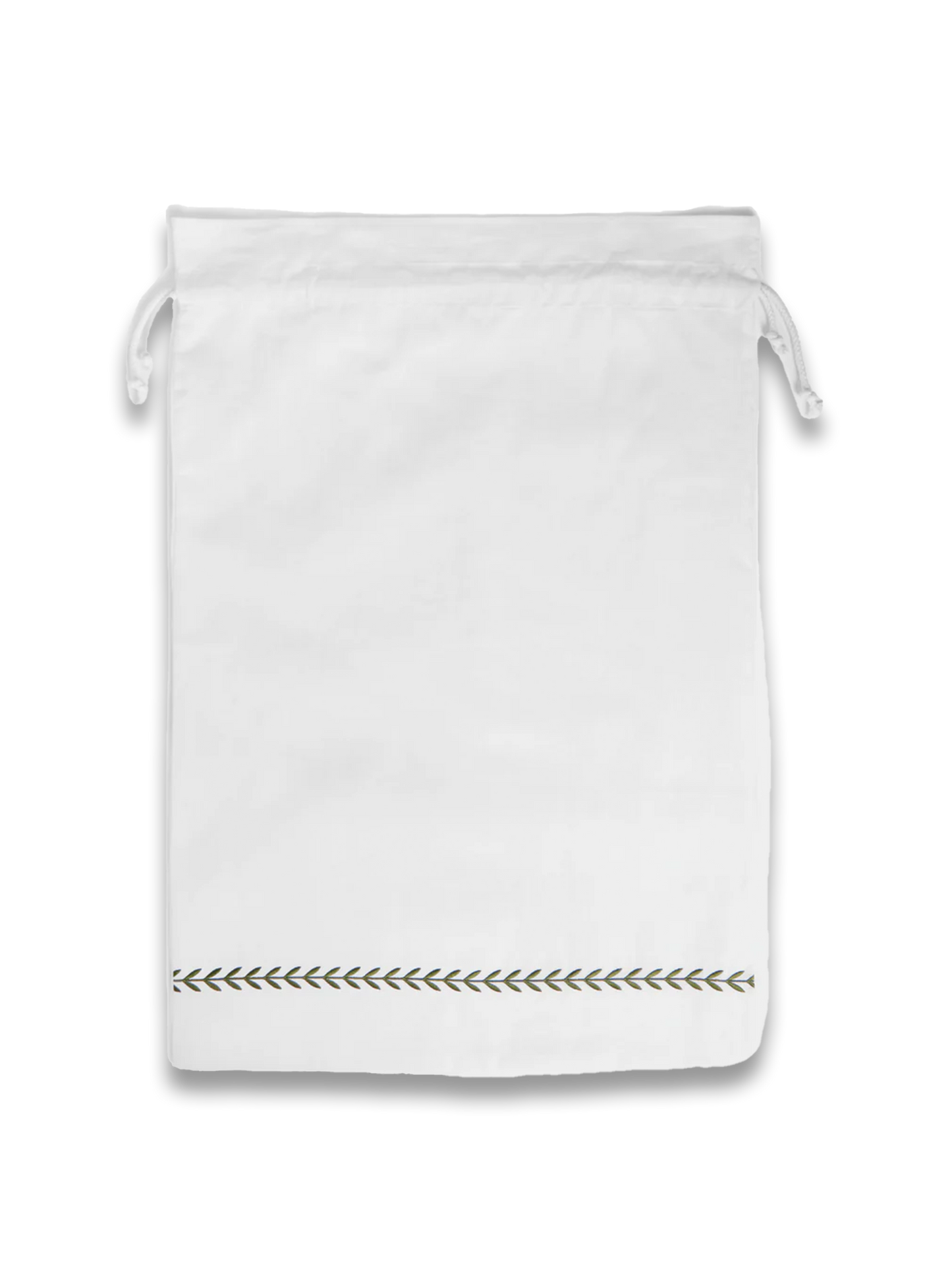 Heirlooms Laurel Leaf Embroidered Linen Laundry Bag