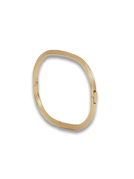 Claudia Contour Hinged Cuff in Gold Tone