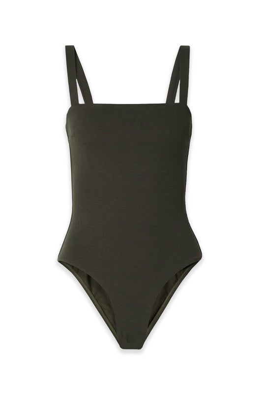 The Square Stretch Recycled-crepe Swimsuit