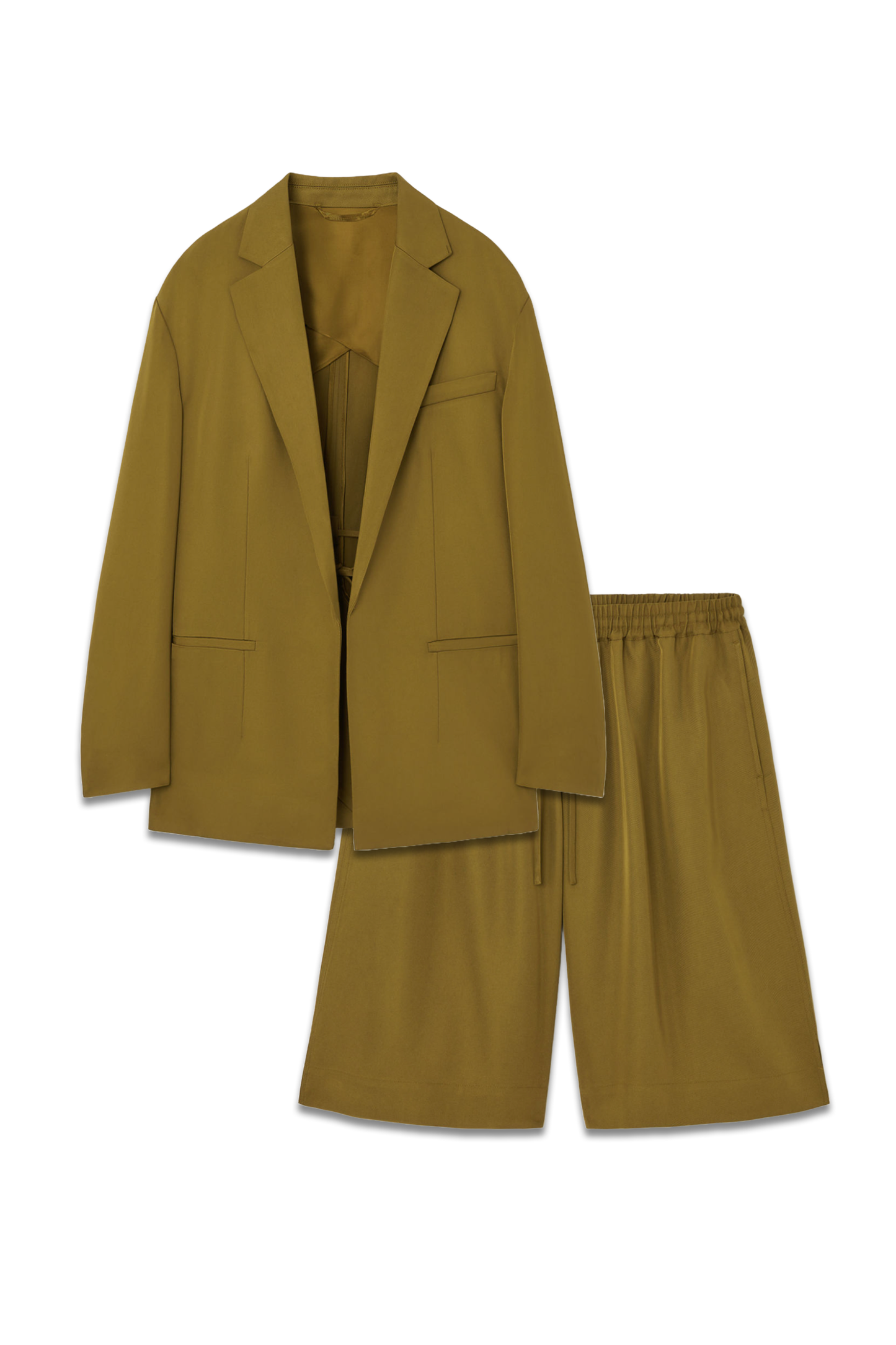 Oversized Tie-Front Blazer And Wide-Leg Shorts