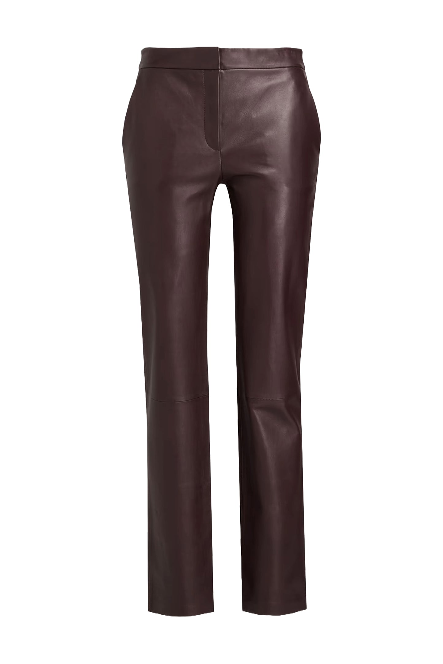 Leather Straight-leg Pants