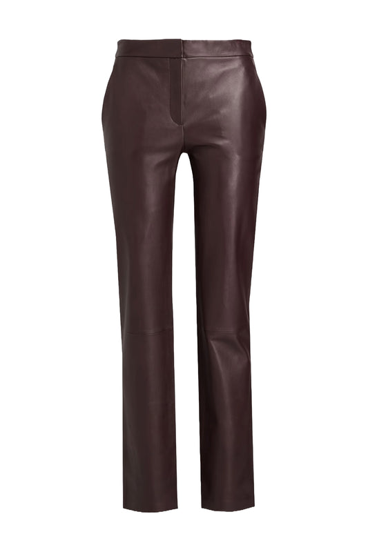 Leather Straight-leg Pants