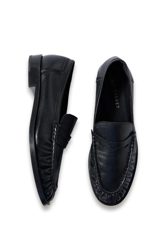Gigi Black Leather Loafers