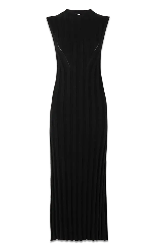 Kari Ribbed Stretch Silk And Linen-Blend Maxi Dress