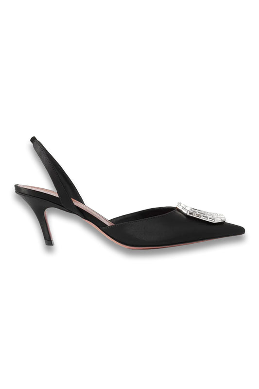 Camelia Crystal-embellished Satin Slingback Pumps