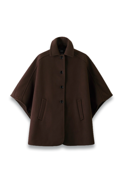 Curved Seam Cape Coat