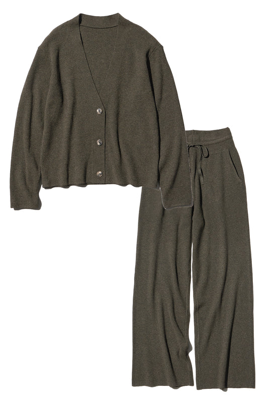Washable Knit Ribbed Cardigan & Washable Knit Ribbed Trousers