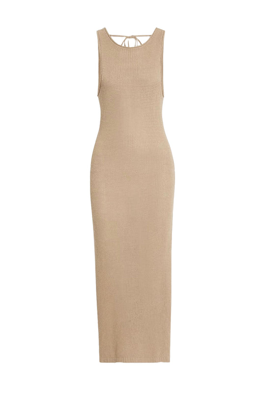 Cutout Linen Maxi Dress