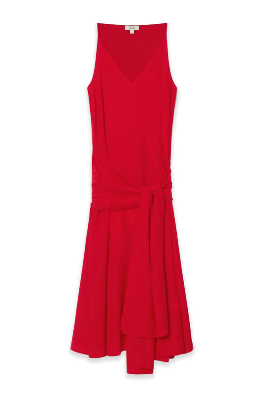 Asymmetric Tie-waist Silk Dress