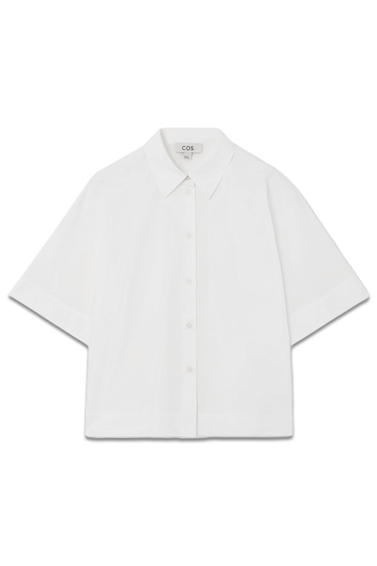 Boxy Short-Sleeved Poplin Shirt