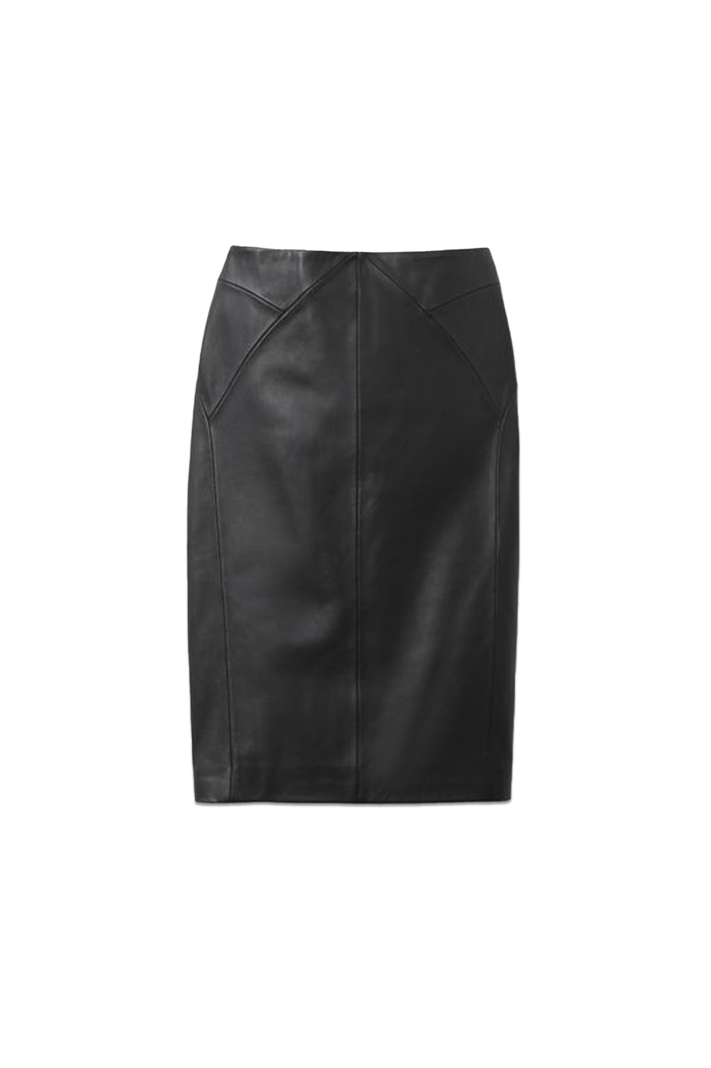 Leather High Rise Midi Skirt