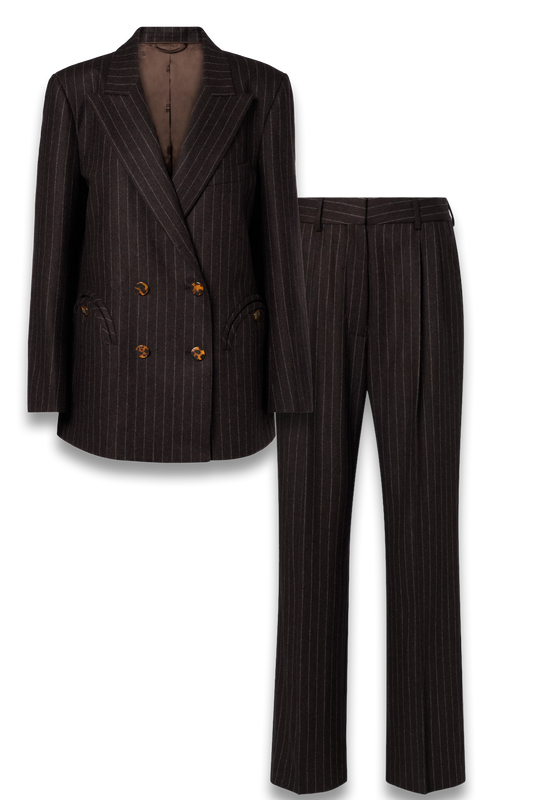 Everynight Wool And Cashmere Blazer And Fox Straight Pants