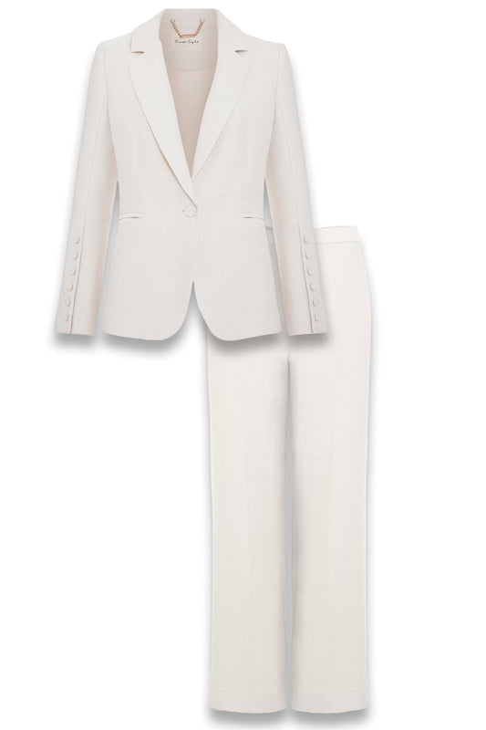 Bridgette Cream Textured Suit