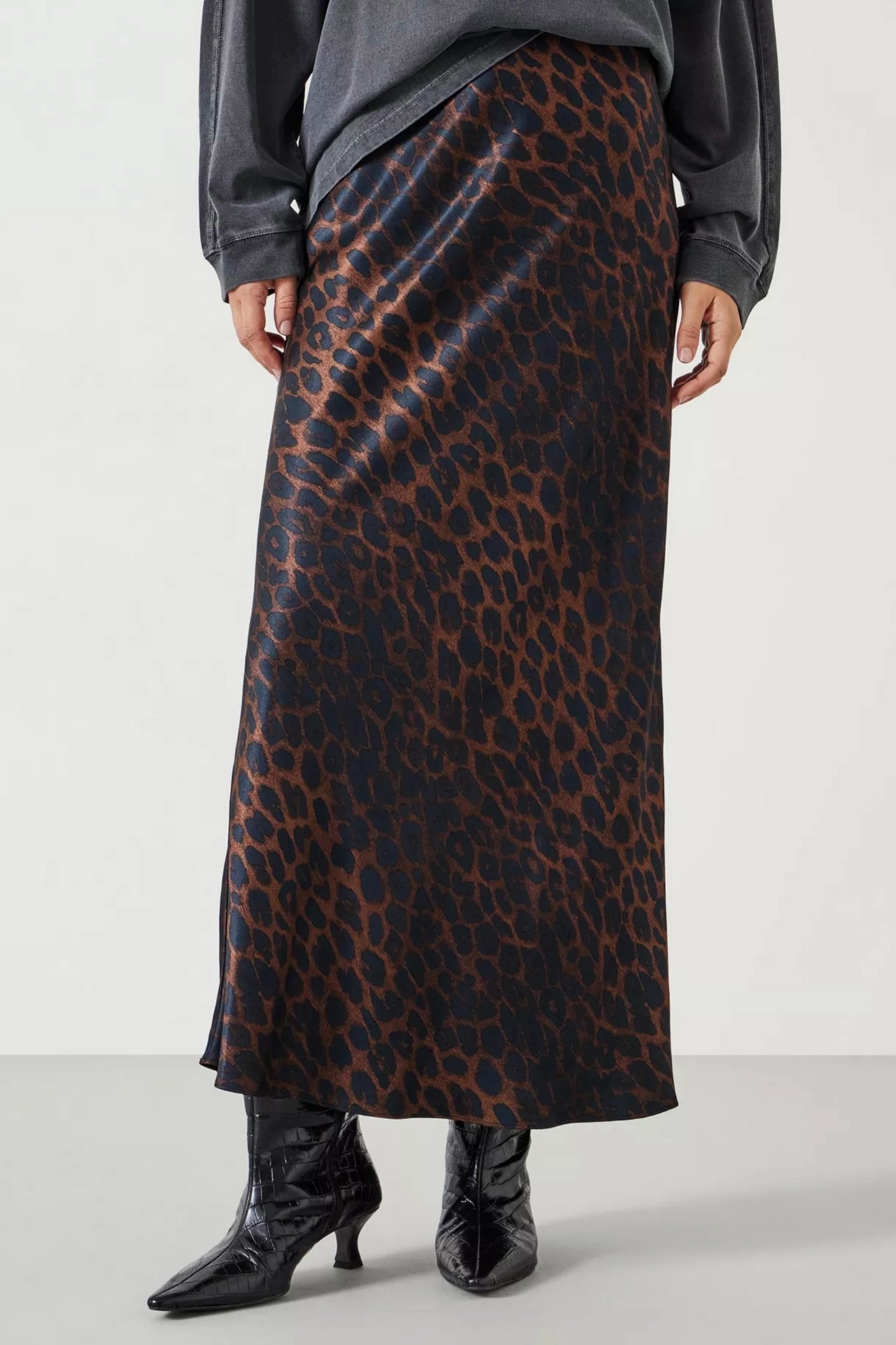 HUSH Simone Slinky Leopard Print Skirt, Multi