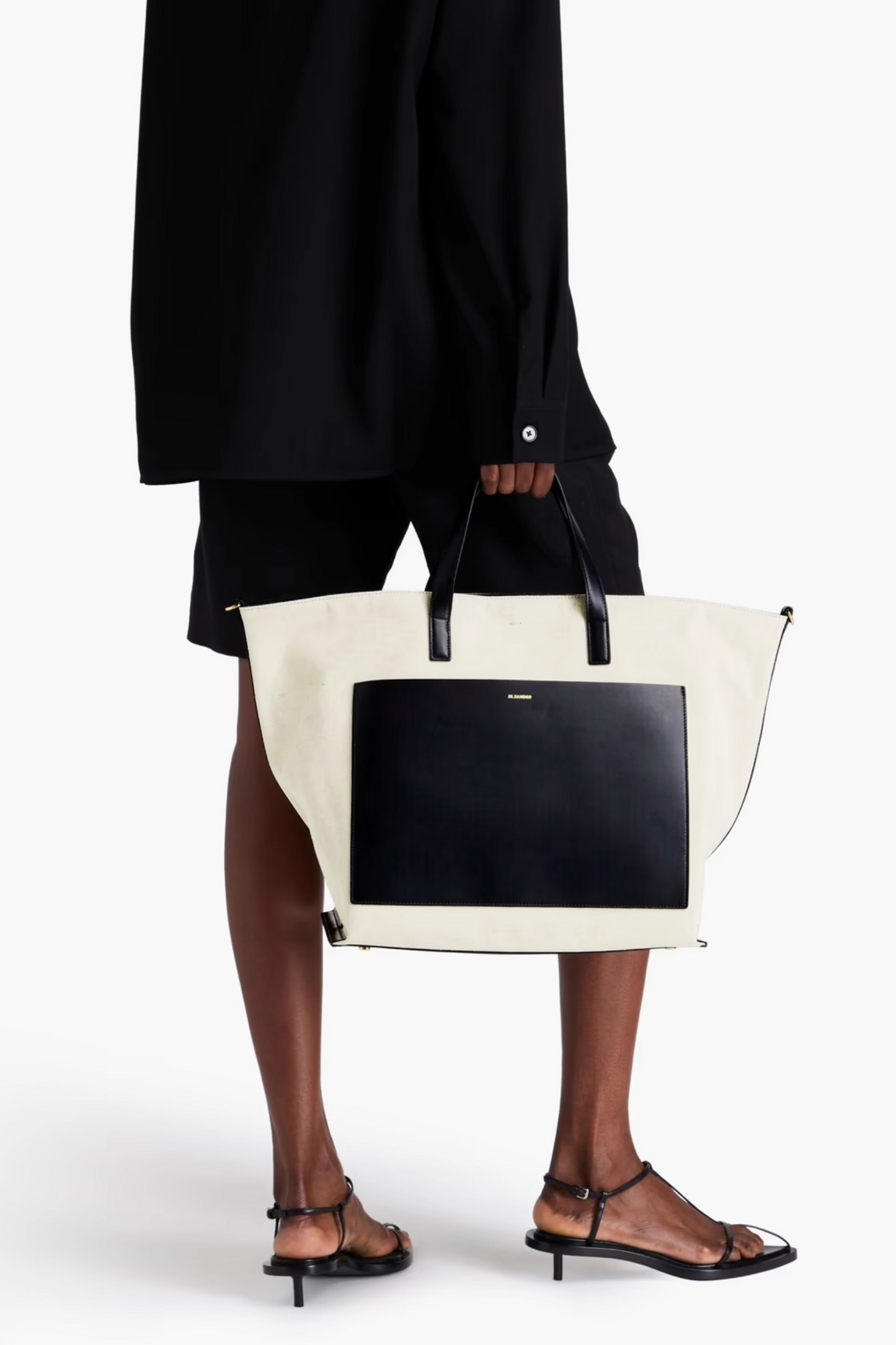 Leather-trimmed Canvas Tote