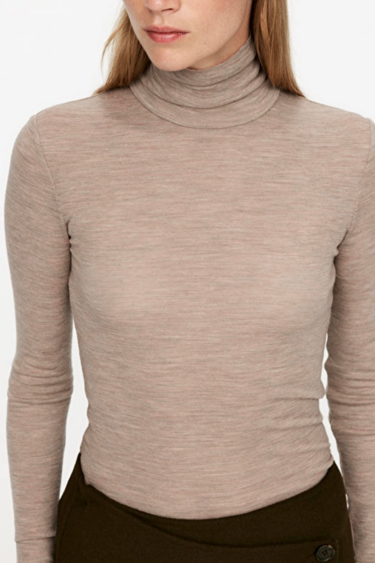 Roll-neck Wool Top