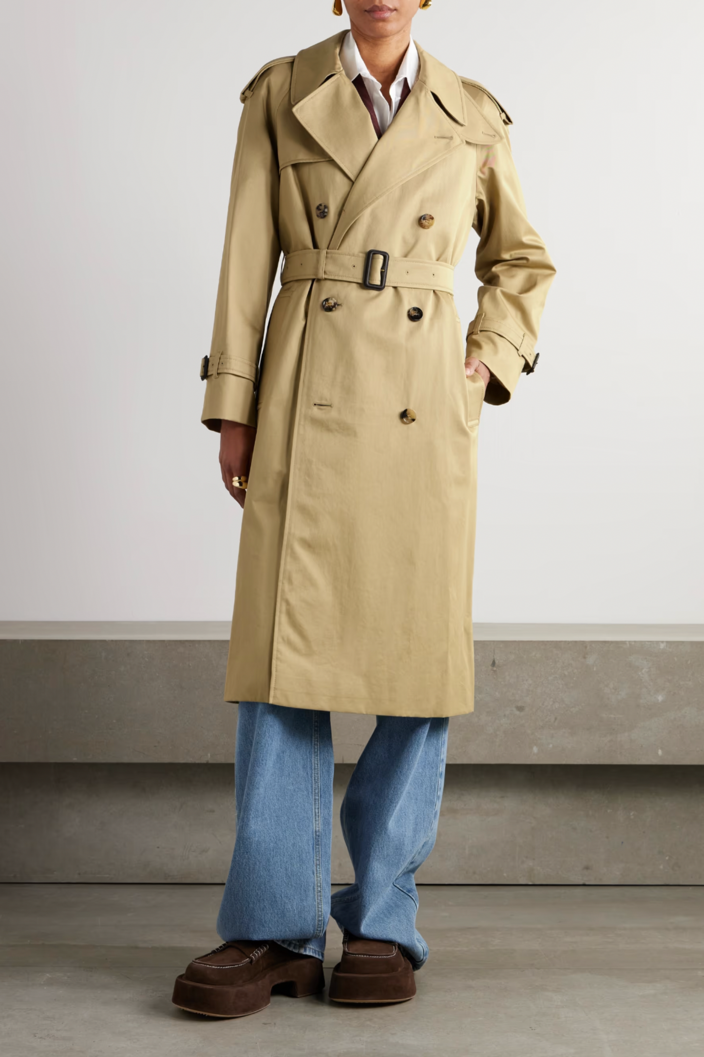 Castleford Double-Breasted Cotton-Gabardine Trench Coat