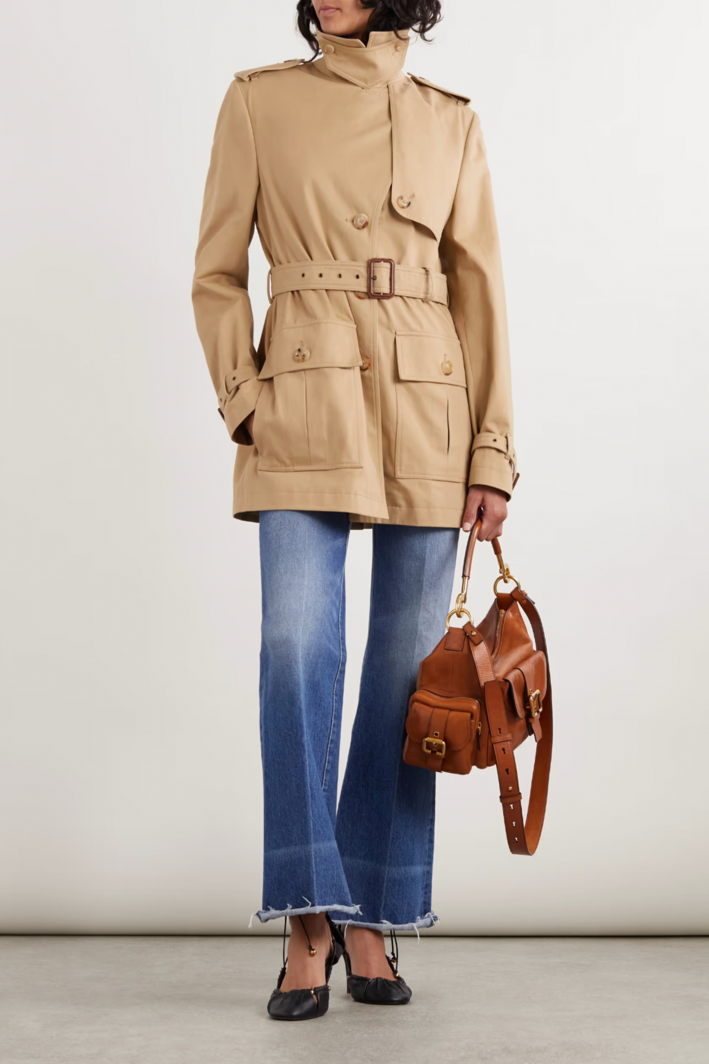 Belted Cotton-Gabardine Trench Coat