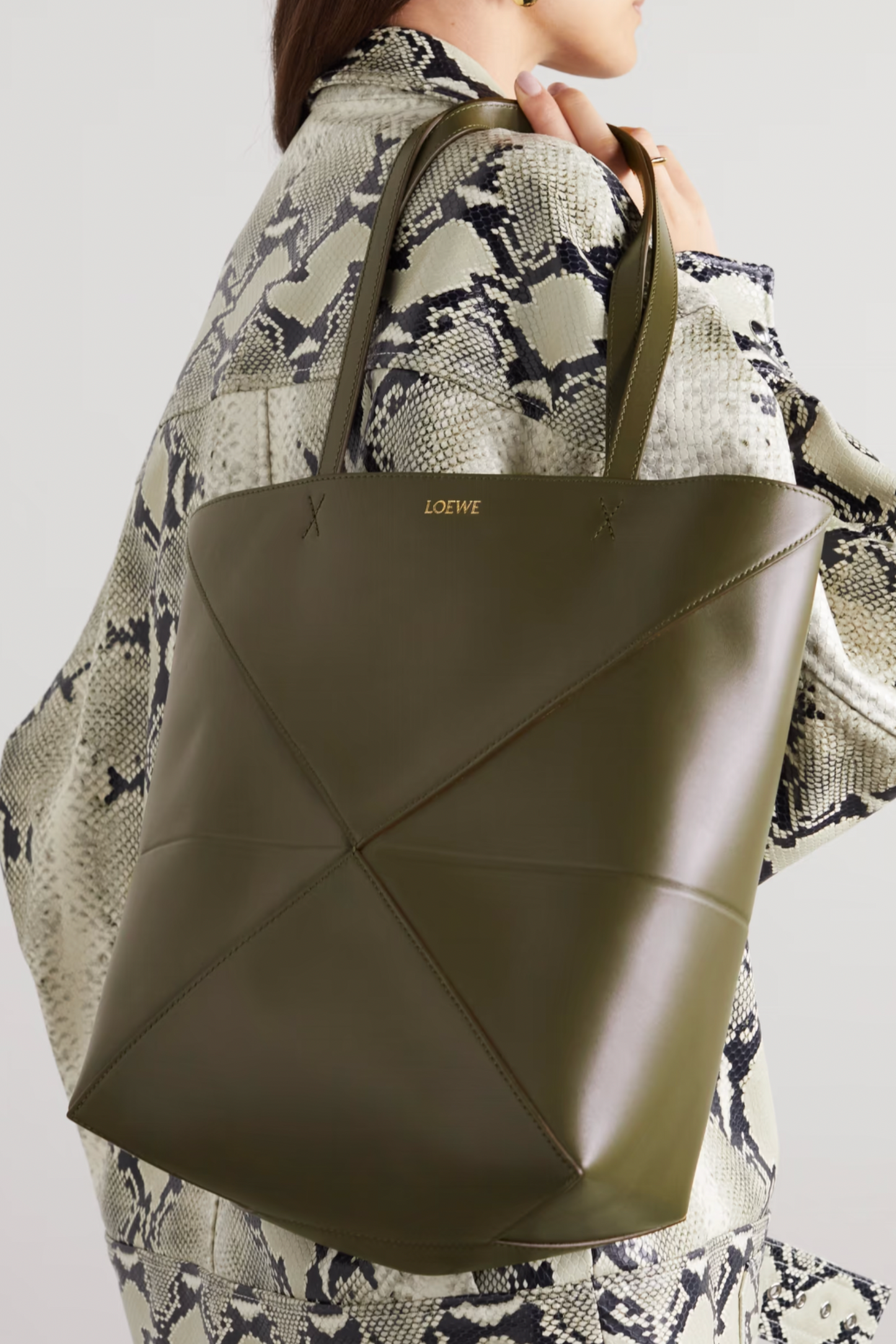 Puzzle Fold convertible Medium Leather Tote