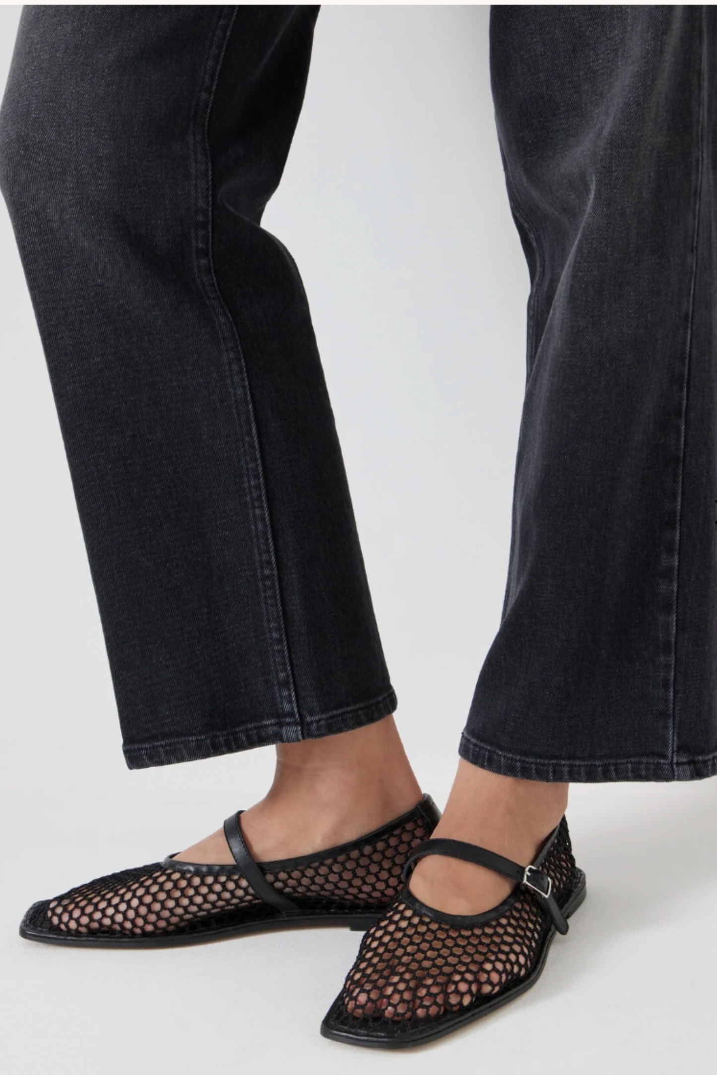 Mesh Mary Jane Ballerina Flats
