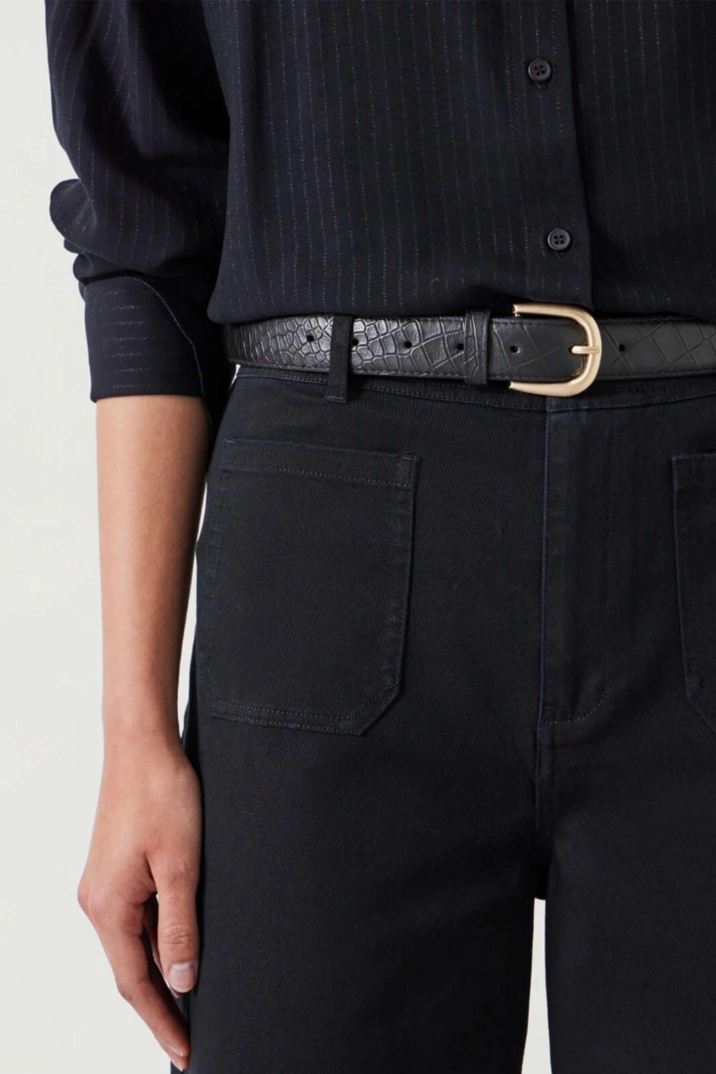 Callie Croc Emboss Leather Belt
