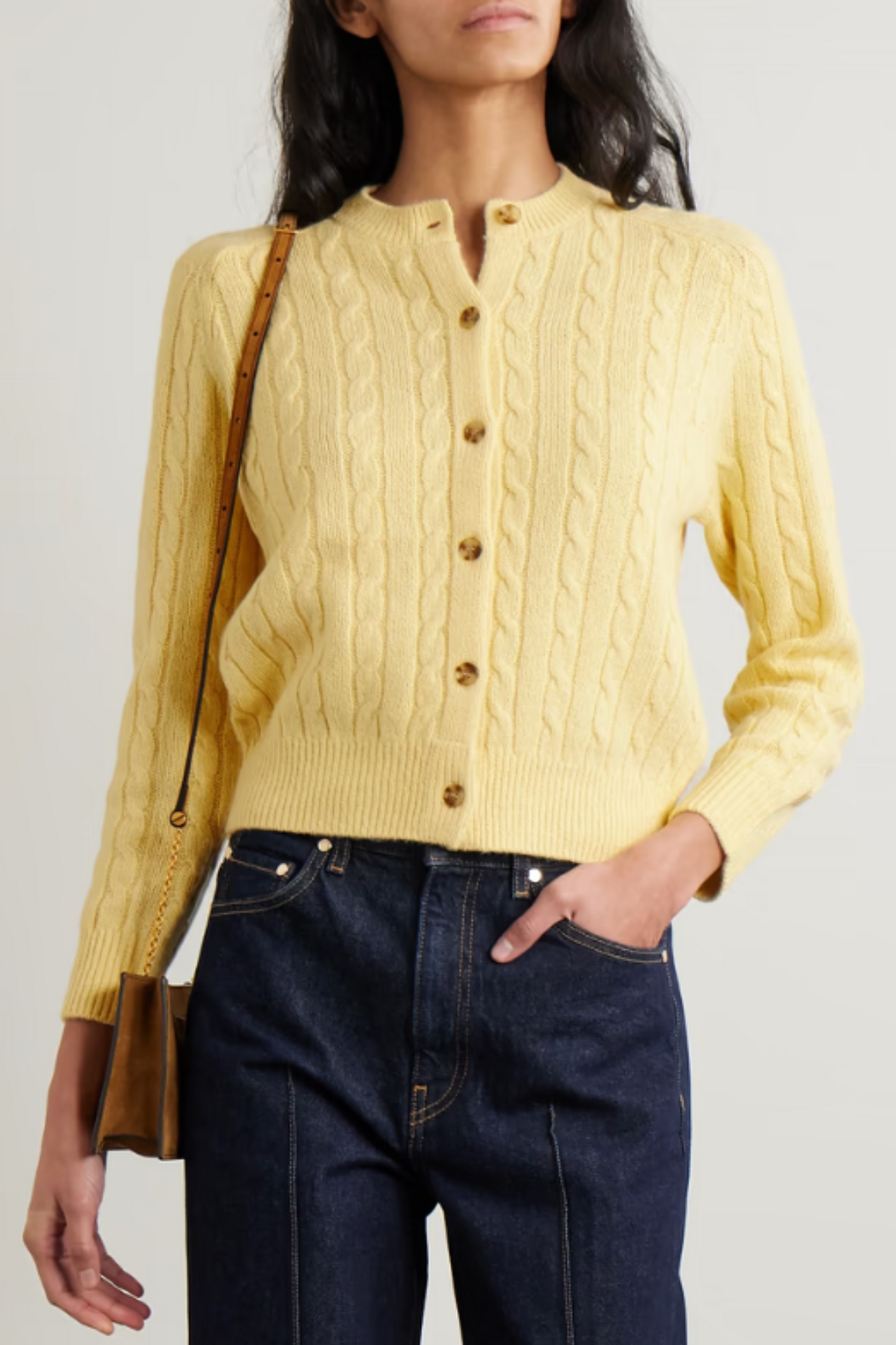 Penrose Cable-Knit Wool, Cotton and Linen-Blend Cardigan