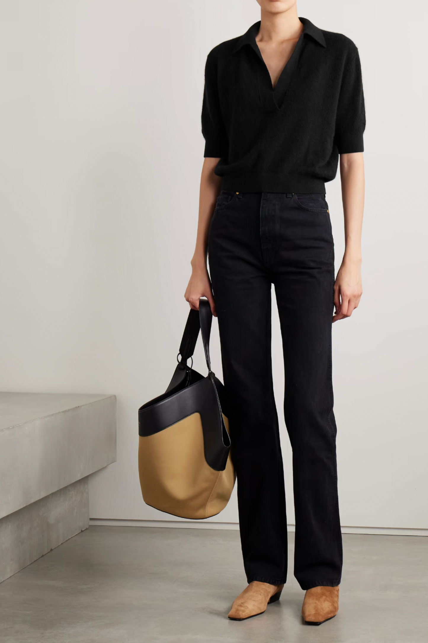 Shrunken Jo Cashmere-Blend Polo Shirt