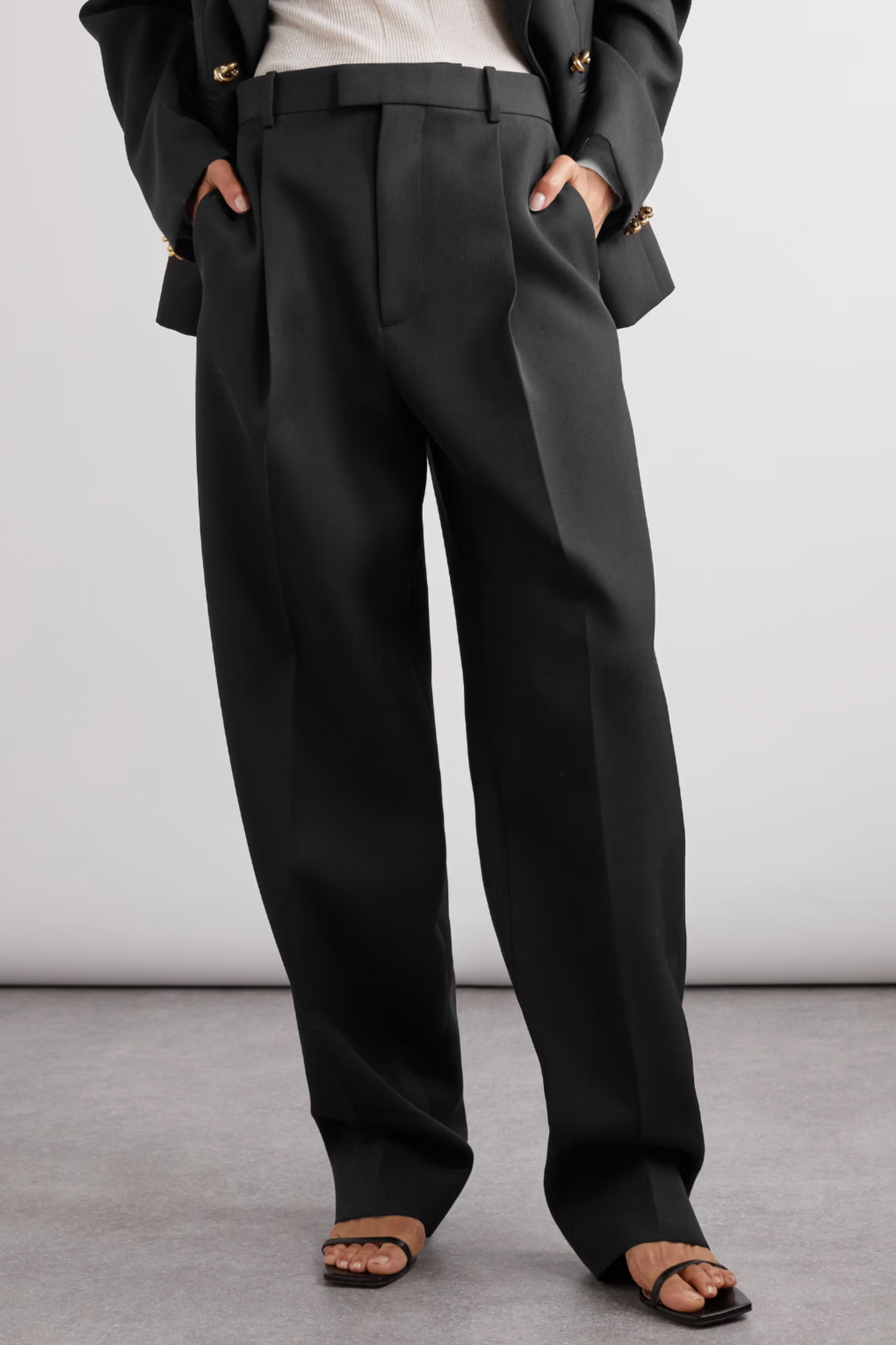 Pleated Wool-Twill Pants