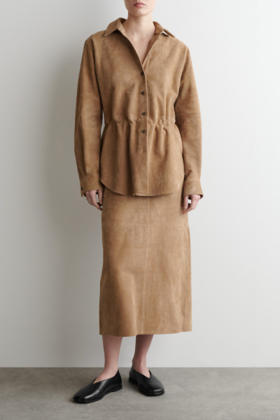 Suede Drawstring Shirt