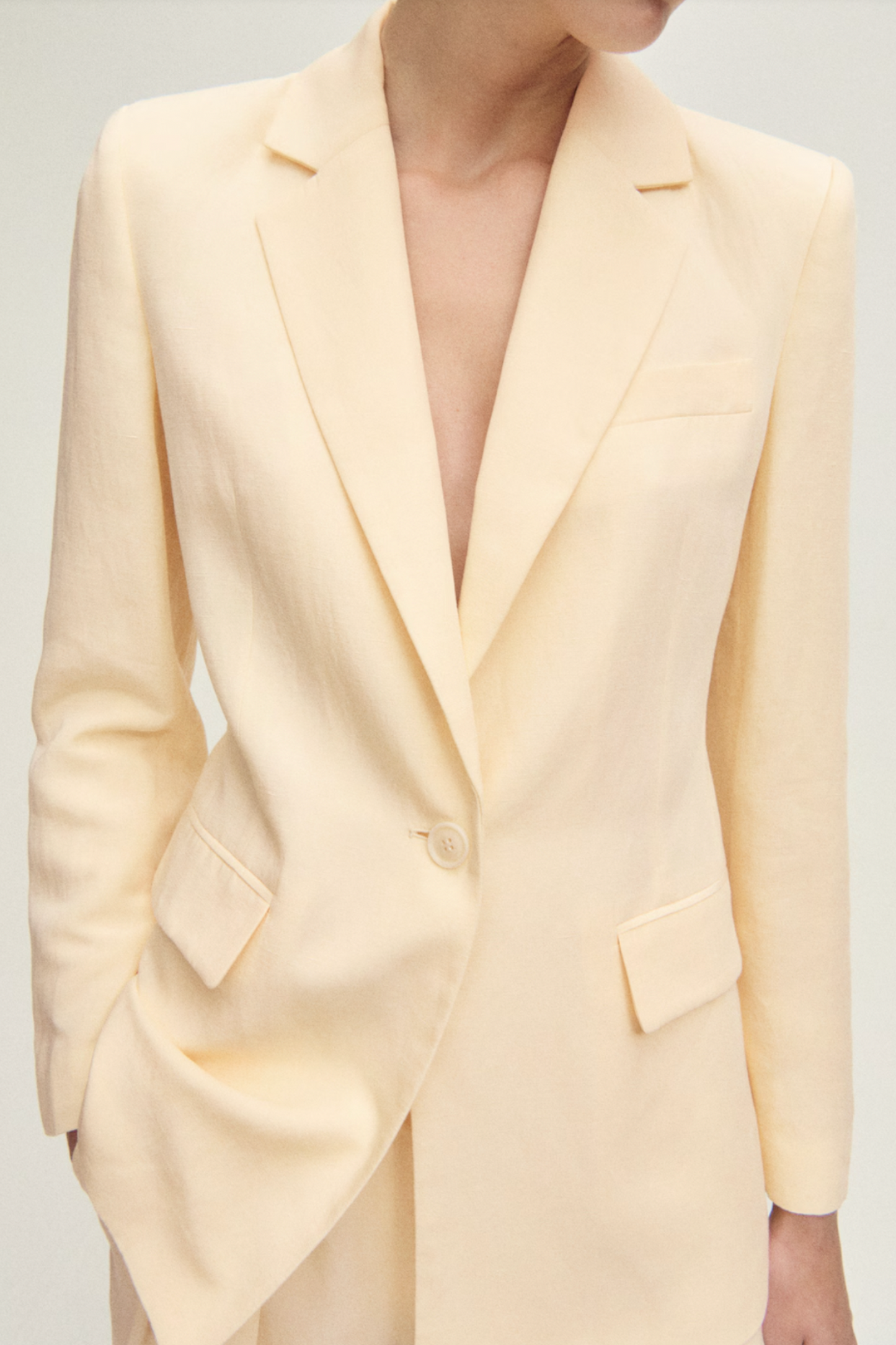 Linen-Blend Suit Jacket