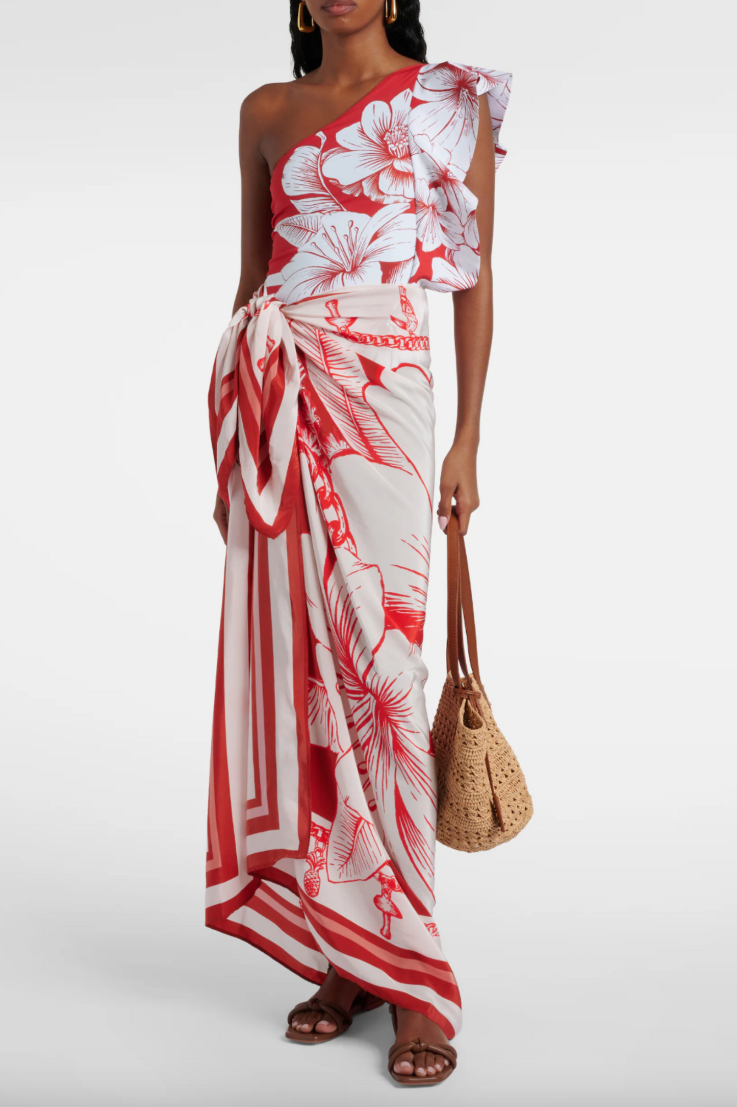 Floral Chains Printed Beach Cover-up