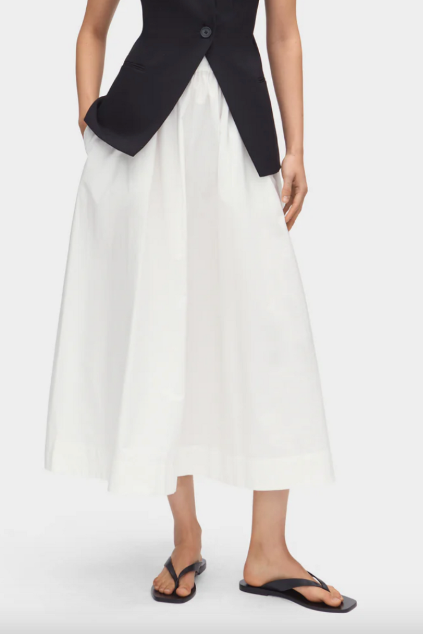 Natalie Elasticated Cotton Midi Skirt