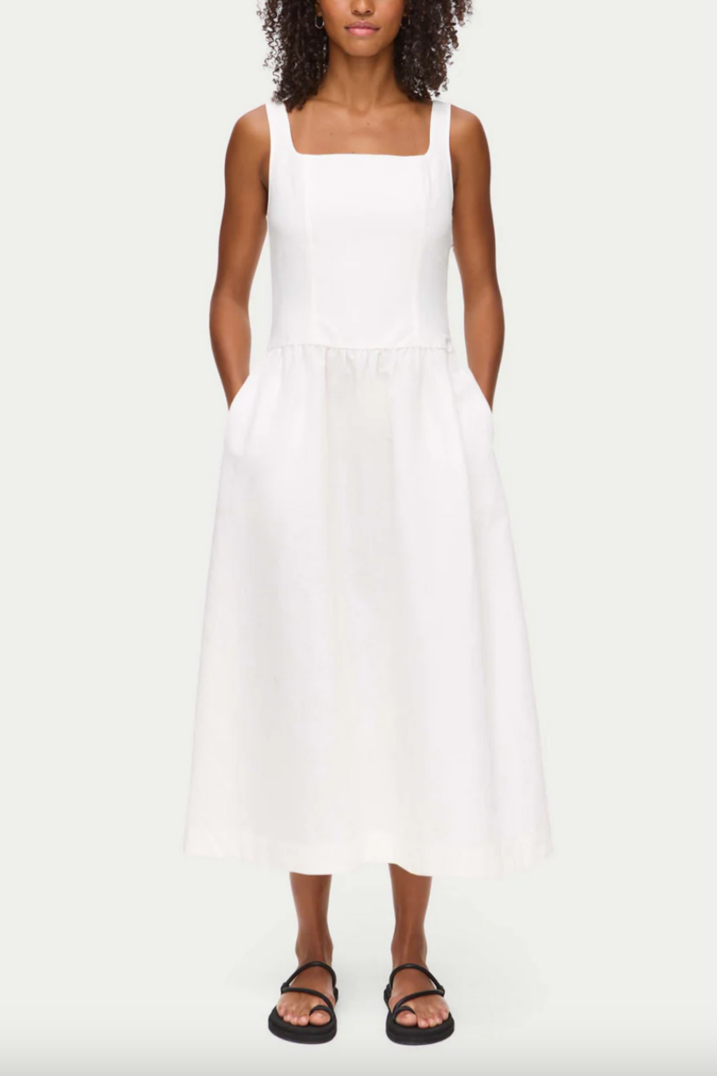 Rosia Drop Waist Linen Dress