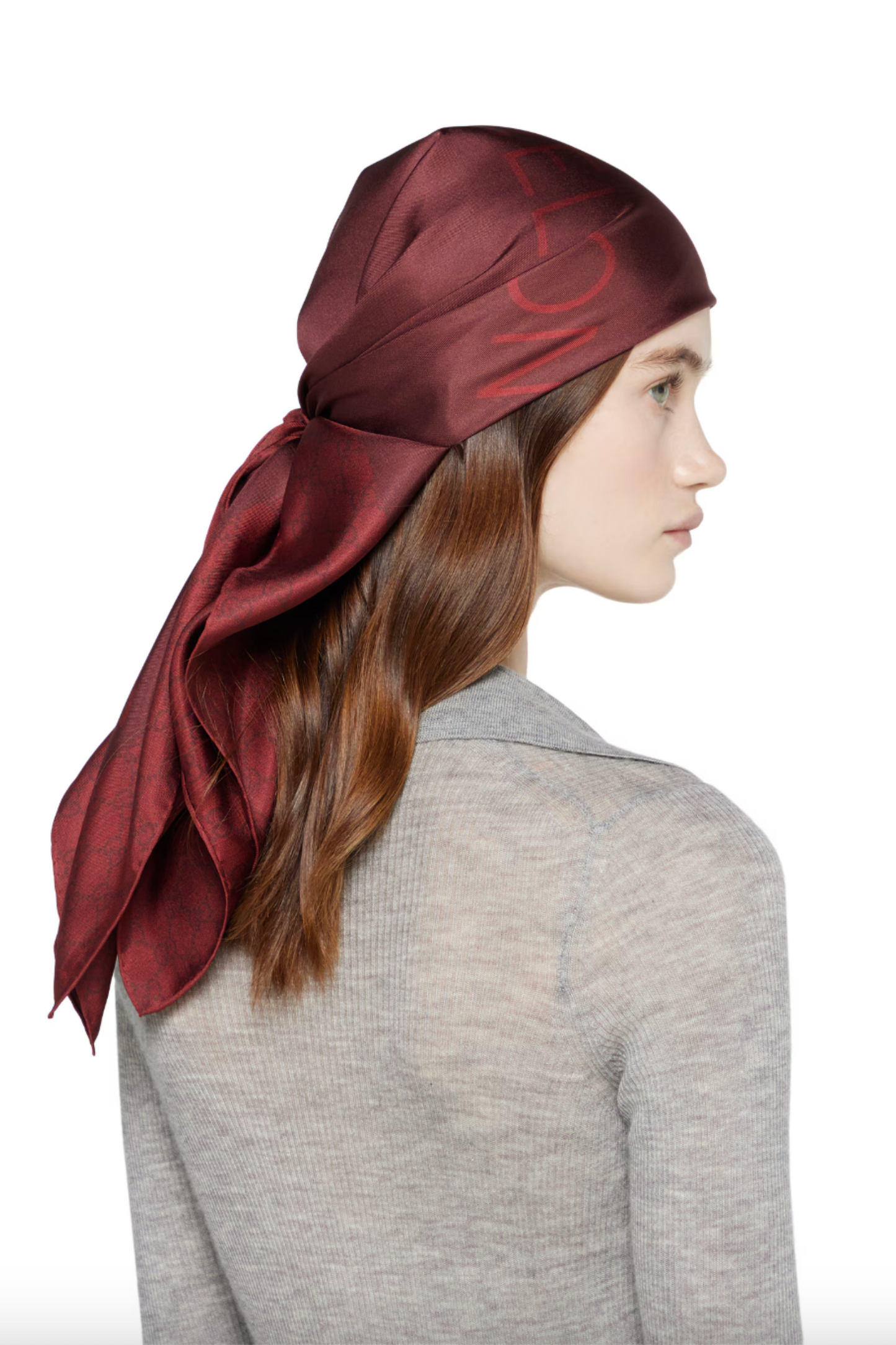 Gucci Burgundy Printed Silk Carré
