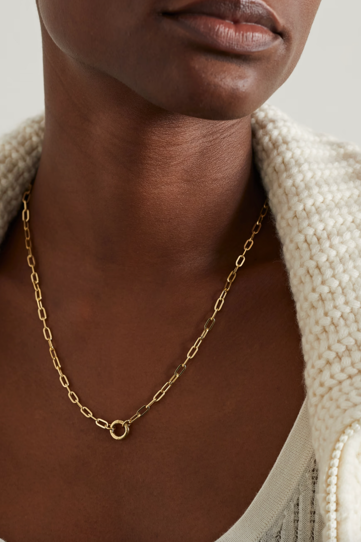 Refined Open Clip 18-karat Gold Necklace