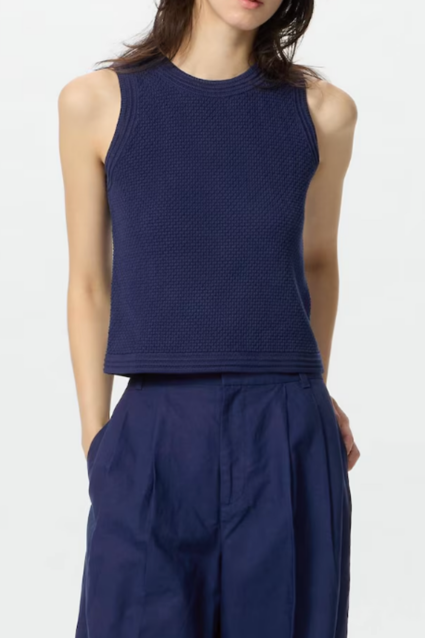 Cotton Popcorn Short Jumper (Sleeveless)