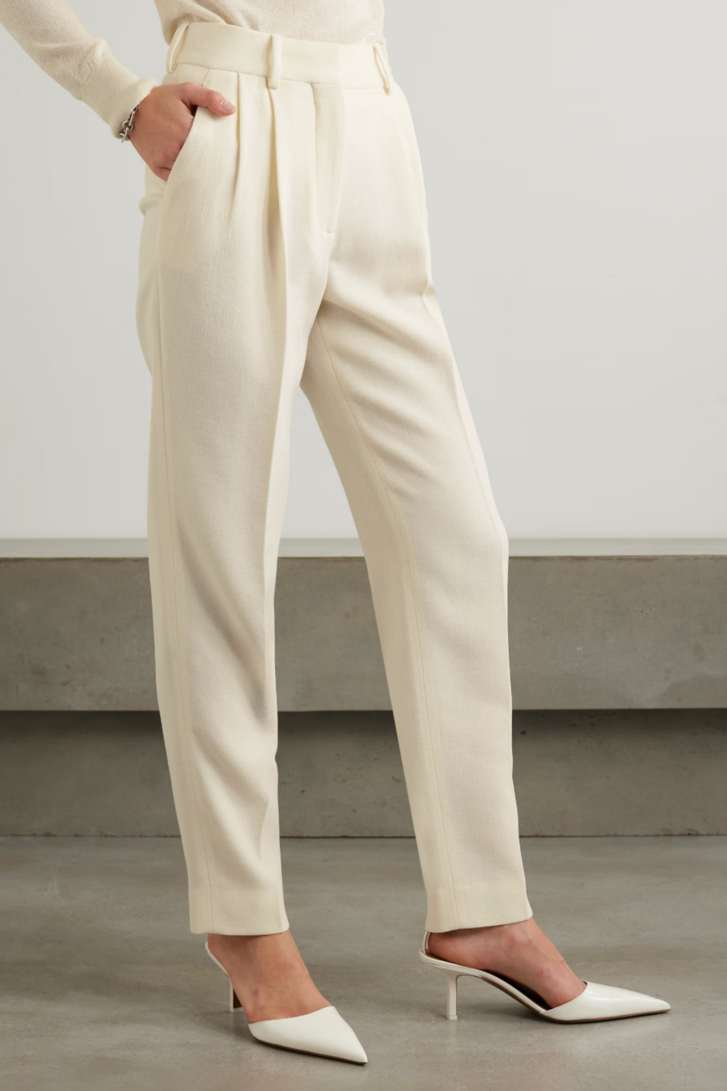 Resolute Banker Pleated Wool-crepe Straight-leg Pants