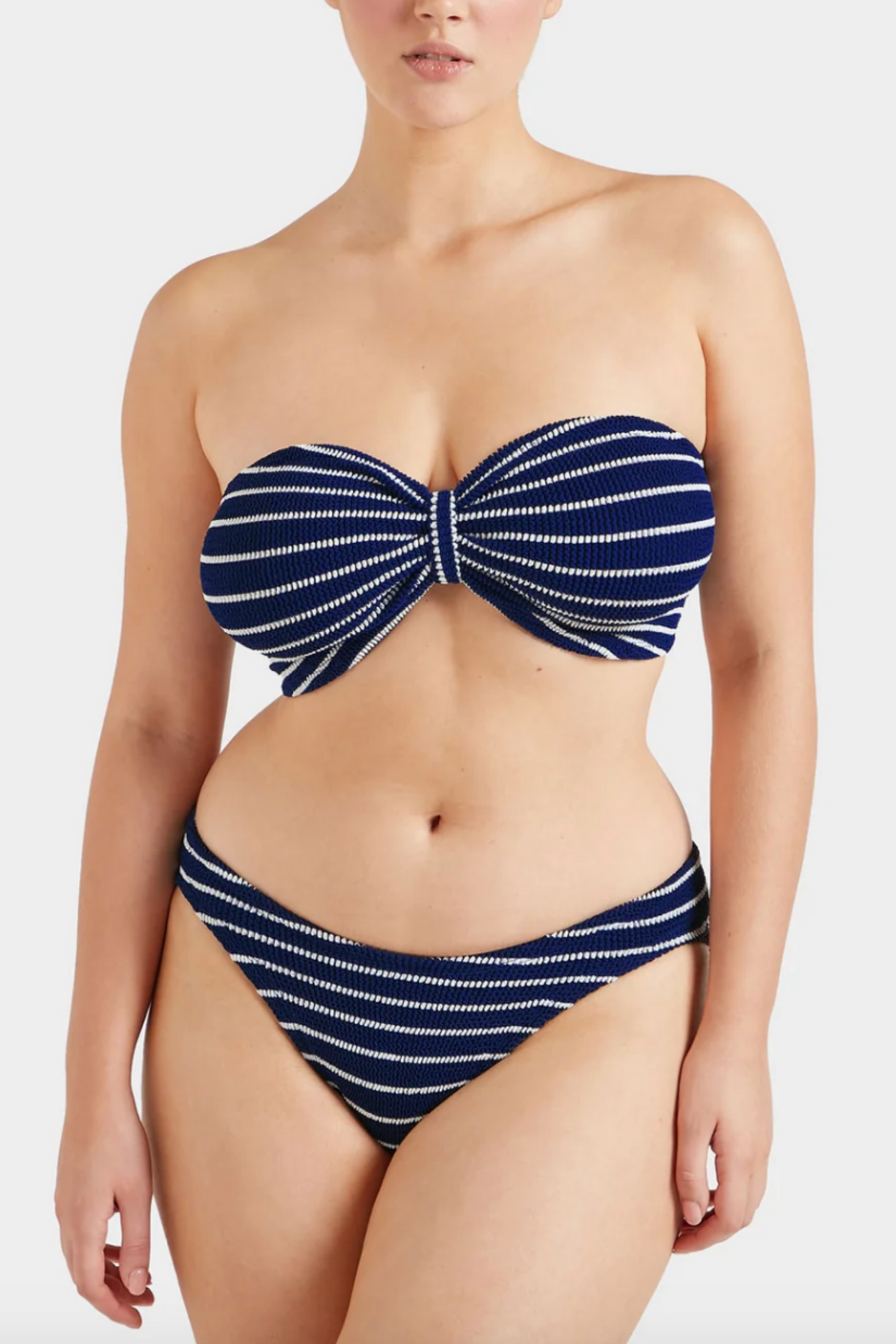 Coverage Jean Bikini Navy/White Stripe