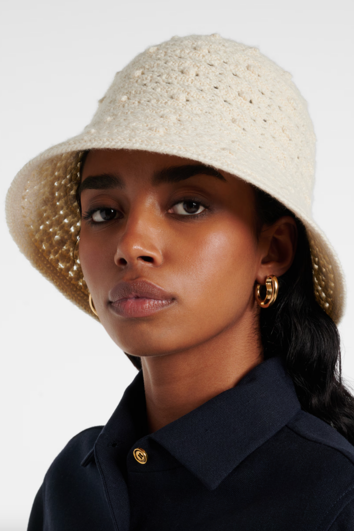 Arola Cashmere-blend Crochet Bucket Hat